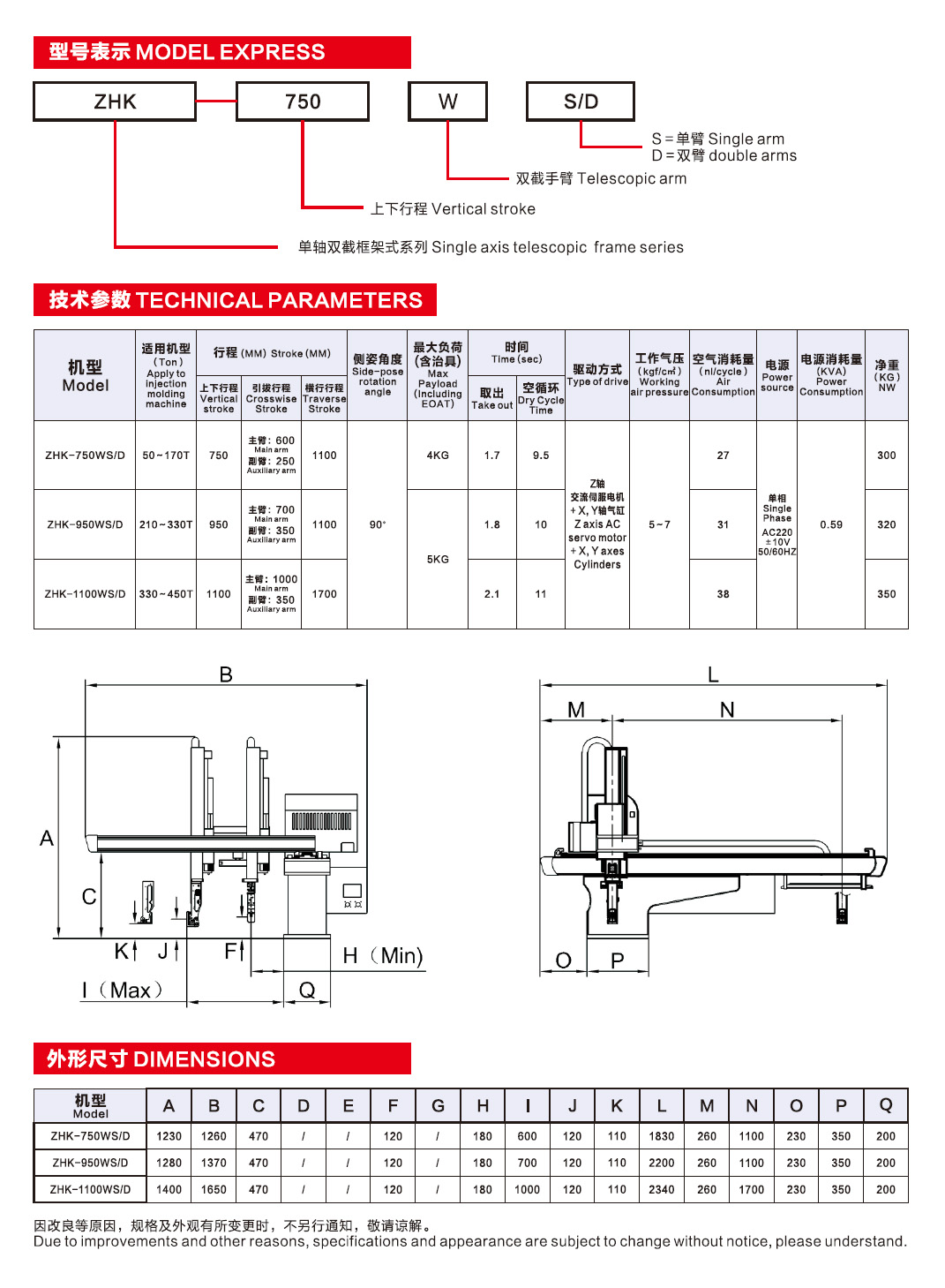 Single Axis Telescopic Arm Robot